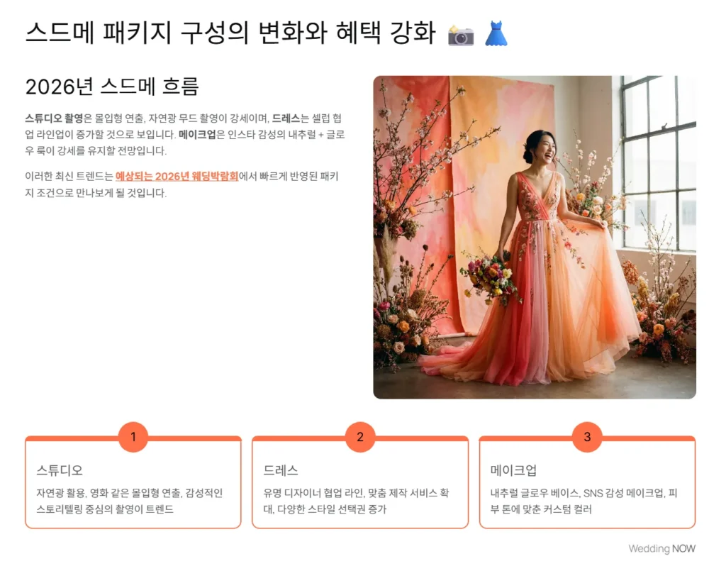 스드메 패키지 구성의 변화와 혜택 강화 📸👗💍