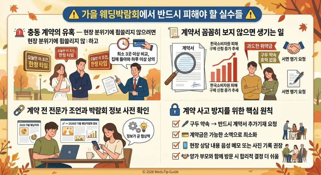 ⚠️ 가을 웨딩박람회에서 반드시 피해야 할 실수들