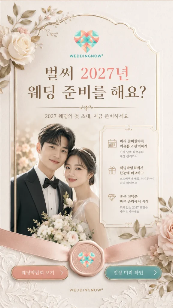 💕💍 벌써 2027년 웨딩 준비를 해요? 빠른 시작이 만드는 결혼식의 차이